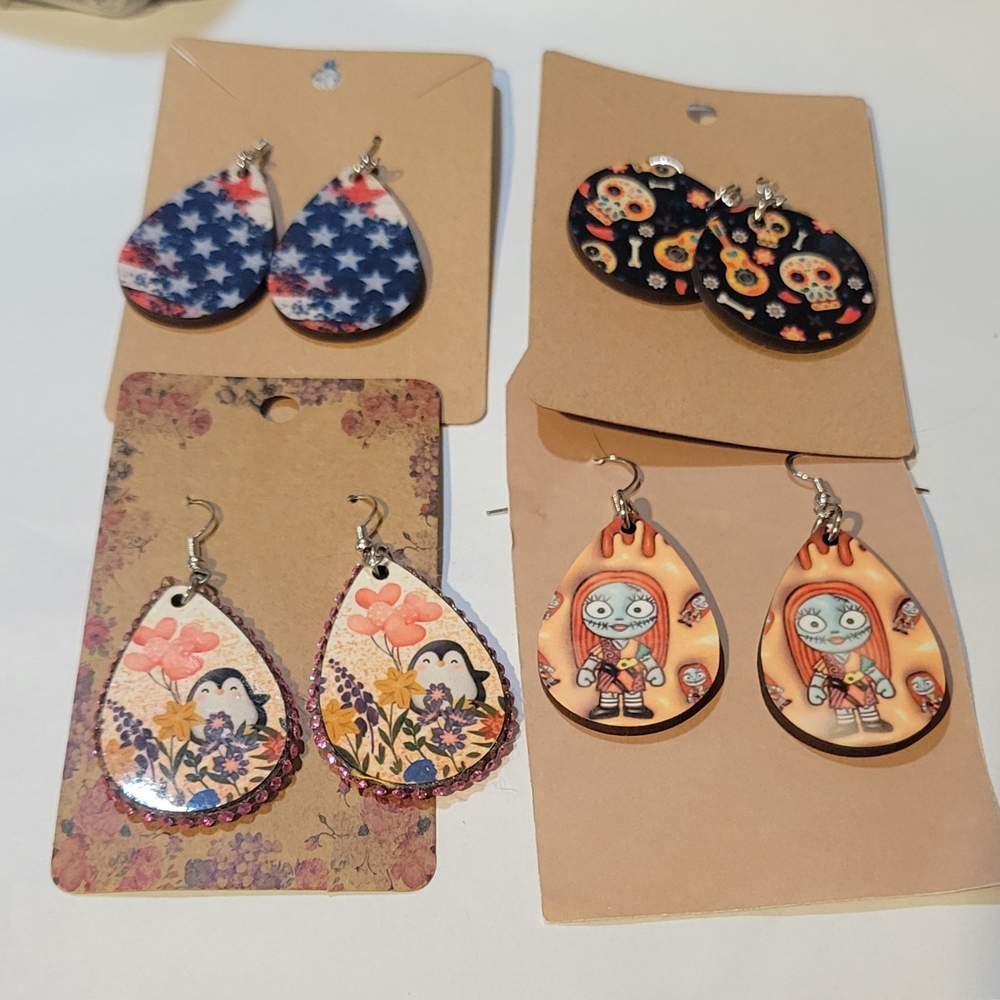 Handmade Set Of 4 Misc. Earrings.